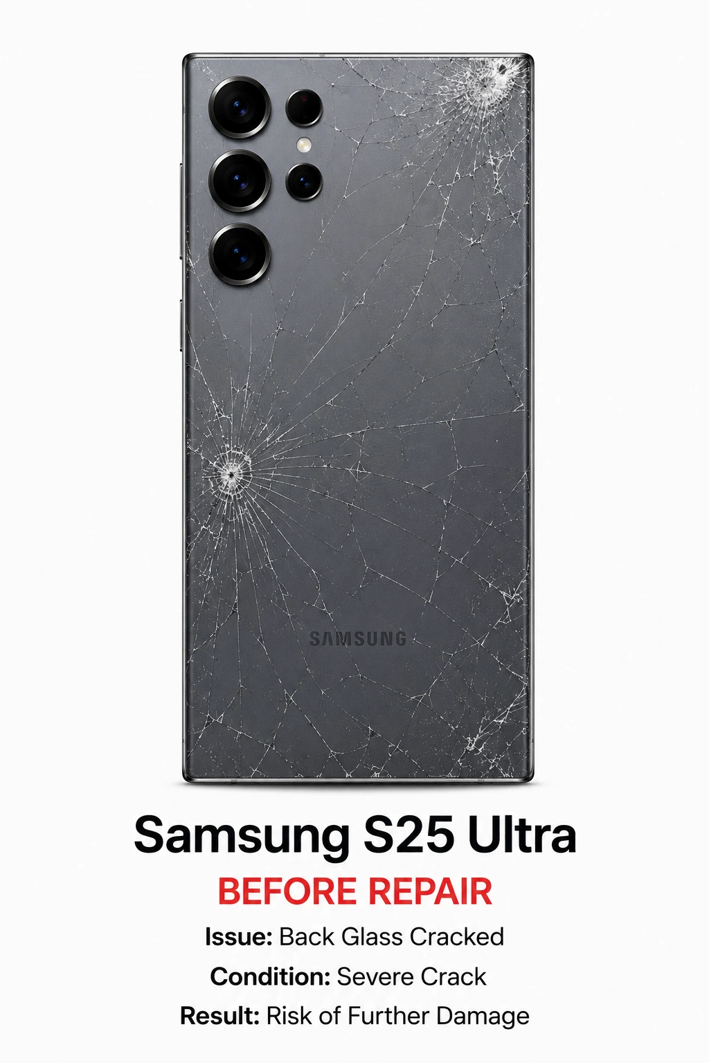 Samsung S25 Ultra Back Glass Repair before