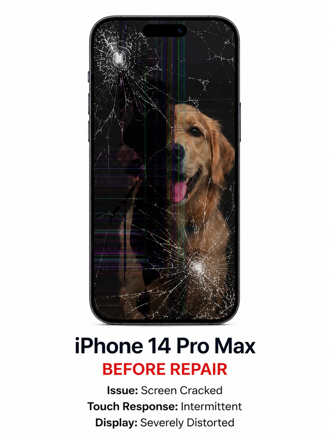 14 Pro Max Screen Repair before